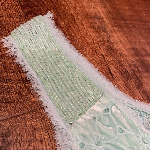 Free People Danced to Pieces Teal Beaded Mini Dres - Picture 3 of 7